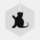 Cat Sprichwort Hello Ornament Aus Glas (Rückseite)