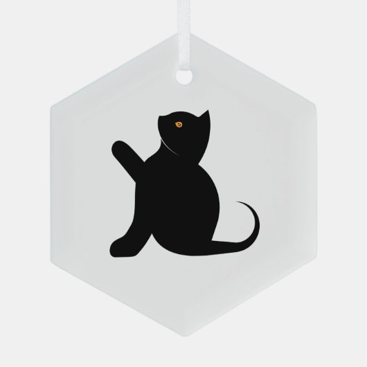Cat Sprichwort Hello Ornament Aus Glas (Rückseite)