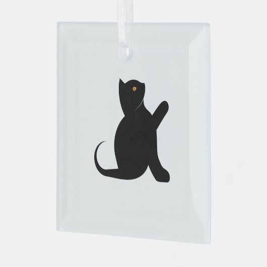 Cat Sprichwort Hello Ornament Aus Glas (Vorderseite links)