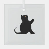 Cat Sprichwort Hello Ornament Aus Glas (Vorderseite)