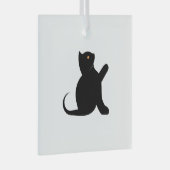 Cat Sprichwort Hello Ornament Aus Glas (Vorderseite Rechts)