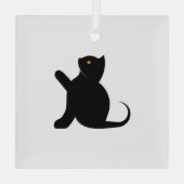 Cat Sprichwort Hello Ornament Aus Glas (Rückseite)