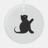 Cat Sprichwort Hello Ornament Aus Glas (Vorderseite)