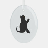 Cat Sprichwort Hello Ornament Aus Glas (Vorderseite links)