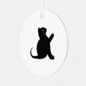 Cat Sprichwort Hello Ornament Aus Metall (Vorderseite links)