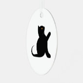 Cat Sprichwort Hello Ornament Aus Metall (Vorderseite links)