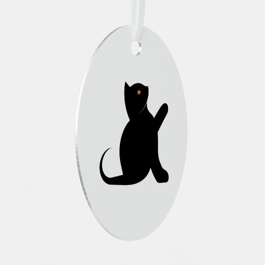 Cat Sprichwort Hello Ornament Aus Metall (Vorderseite Rechts)
