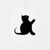 Cat Sprichwort Hello Ornament Aus Metall (Rückseite)