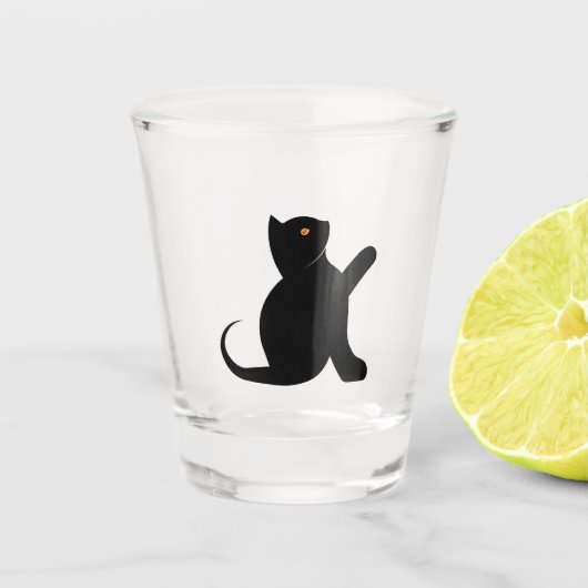 Cat Sprichwort Hello Schnapsglas (Vorderseite)
