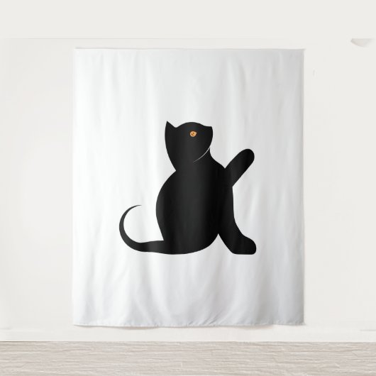 Cat Sprichwort Hello Wandteppich (Vorderseite)