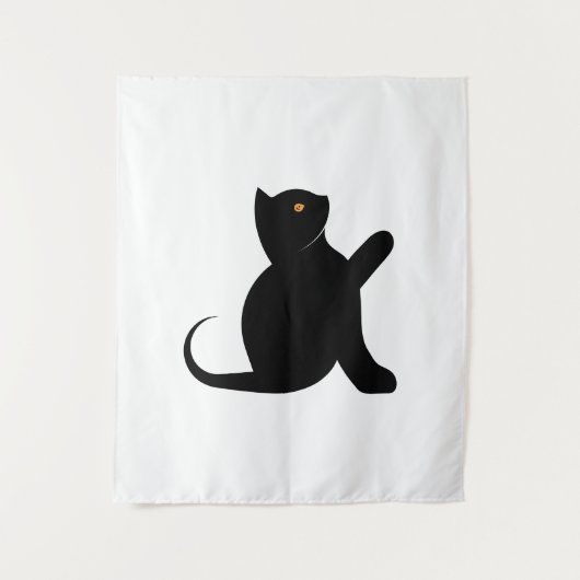 Cat Sprichwort Hello Wandteppich (Vorderseite)