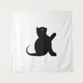 Cat Sprichwort Hello Wandteppich (Vorderseite)