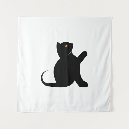 Cat Sprichwort Hello Wandteppich (Vorderseite)