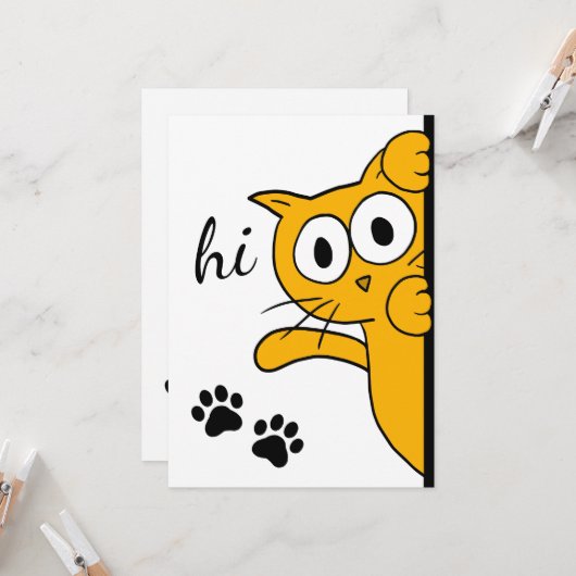 Cat Sprichwort Hi Hello Flat Karte (Vorderseite/Rückseite Beispiel)