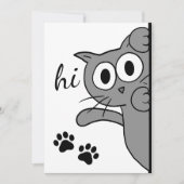 Cat Sprichwort Hi Hello Paw Print Graue Flachkarte Karte (Vorderseite)