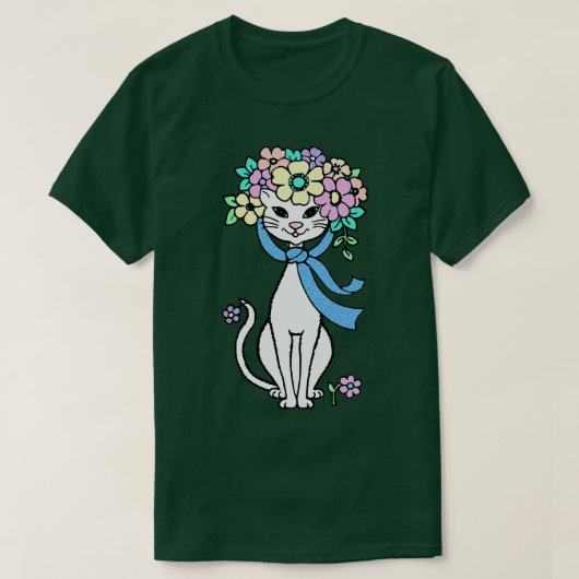 Cat Spring Summer Blume Springtime Sommerzeit Fl T-Shirt (Design vorne)