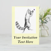 Cat Springing Einladung (Stehend Vorderseite)