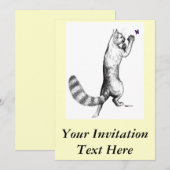 Cat Springing Einladung (Vorne/Hinten)