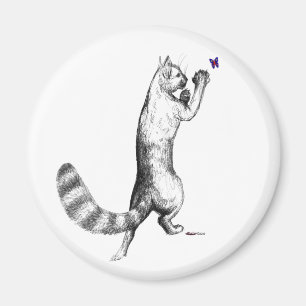 Cat Springing Magnet