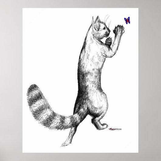 Cat Springing Poster (Vorne)