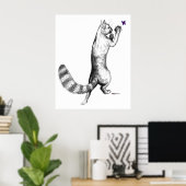 Cat Springing Poster (Heimbüro)
