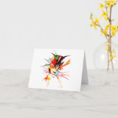 Cat Spritzer Note Card Karte (Gelbe Blume)