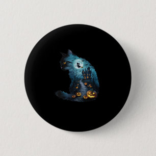 Cat Spuk Horror House Halloween Mens Womens Kid Button