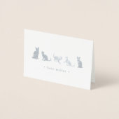 Cat Squad Personalisierte Silberfolienkarte Folienkarte (Vorderseite)
