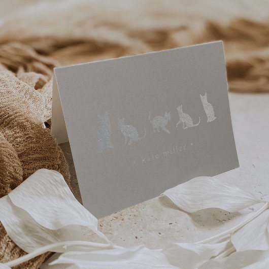 Cat Squad Personalisierte Silberfolienkarte Folienkarte