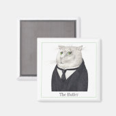 CAT-Square-Magnet BUTLER + Text II Magnet (Vorderseite/Rückseite)
