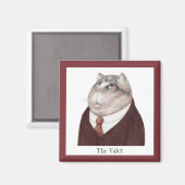 CAT Square Magnet + Text (Vorderseite/Rückseite)