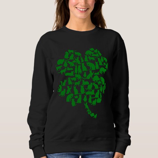 Cat St Patricks Cattys Catricks Day Girls Women Sh Sweatshirt (Vorderseite)