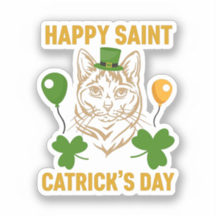 Cat St. Patrick's Day for Cat Lover Aufkleber