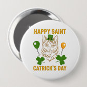 Cat St. Patrick's Day for Cat Lover Button (Vorne & Hinten)