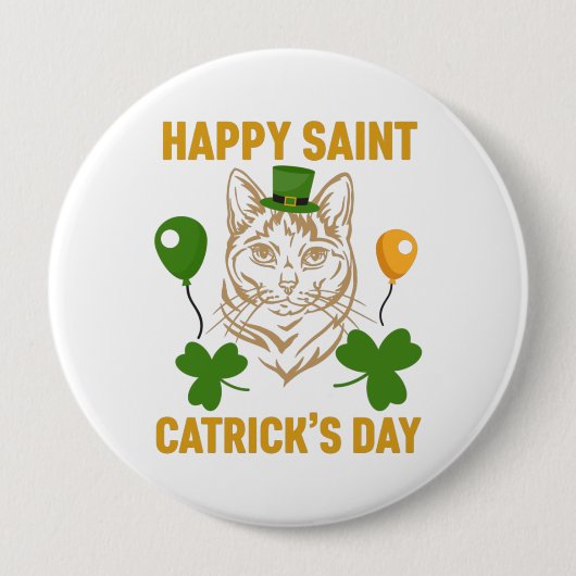 Cat St. Patrick's Day for Cat Lover Button (Vorderseite)