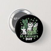 Cat St Patrick's Day Funny Catrick's Day Button (Vorne & Hinten)
