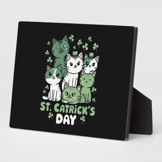 Cat St Patrick's Day Funny Catrick's Day Fotoplatte (Seite)