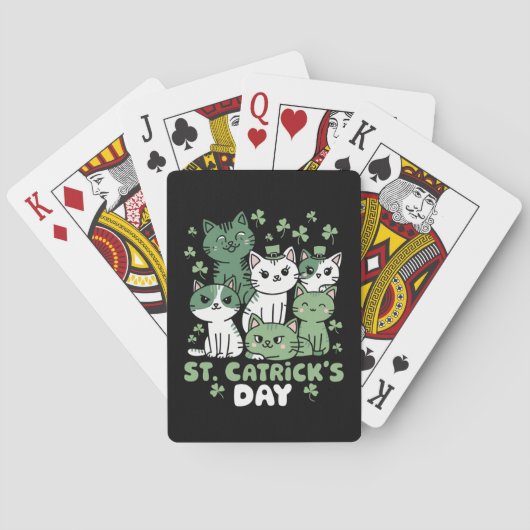 Cat St Patrick's Day Funny Catrick's Day Spielkarten (Rückseite)