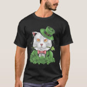 Cat St Patrick's Day Kleeblatt irish Leprechaun Ki T-Shirt (Vorderseite)