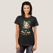 Cat St Patricks Day Leprechaun Hat Pot of Gold Sha T-Shirt (Vorne ganz)