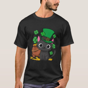 Cat St Patricks Day Leprechaun Kleeblatt Kitten Gi T-Shirt