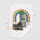 Cat St Patricks Day Leprechaun Kostüm Kleeblatt Gi Golfhandtuch (Insitu)