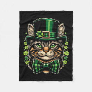 Cat St Patricks Day Men Women Kinder Happy St Catr Fleecedecke