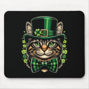 Cat St Patricks Day Men Women Kinder Happy St Catr Mousepad