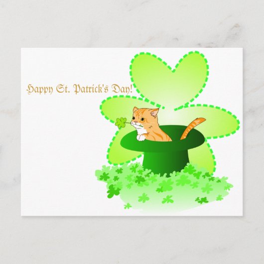 Cat St. Patrick's Day Postcard Postkarte (Vorderseite)
