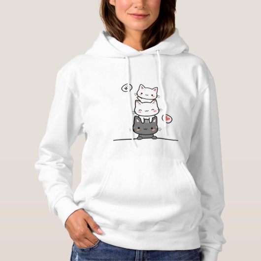 Cat Stack Hoodie - "Stacks Kittens" (Vorderseite)