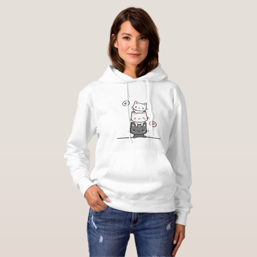 Cat Stack Hoodie - "Stacks Kittens" (Vorne ganz)