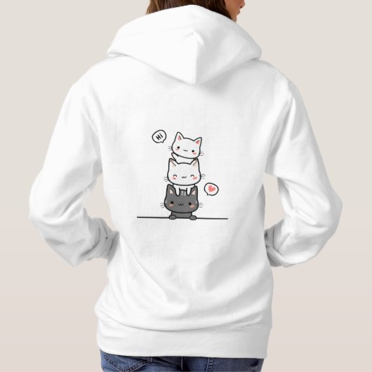 Cat Stack Hoodie - "Stacks Kittens" (Rückseite)