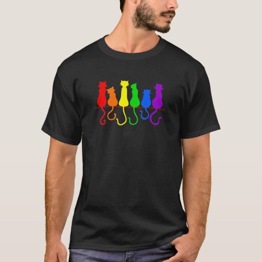 Cat Stack Rainbow Gay Pride Lgb Tiertier 1 T-Shirt (Vorderseite)