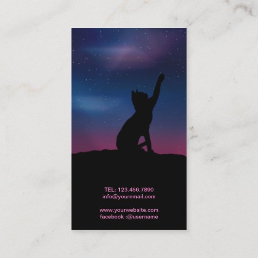 Cat Star Sky Visitenkarte (Rückseite)